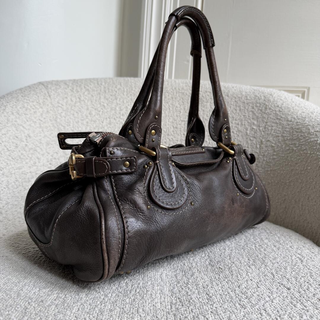 Chloe Paddington Leather Dark Brown Shoulder Bag