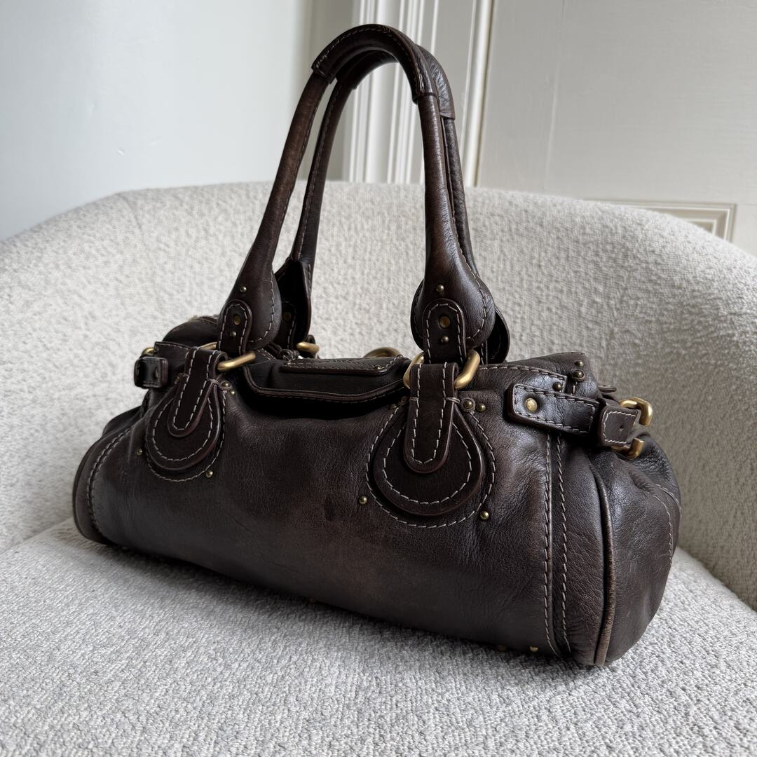 Chloe Paddington Leather Dark Brown Shoulder Bag