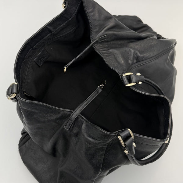 Gucci Abbey D-Ring Black Leather Tote Bag