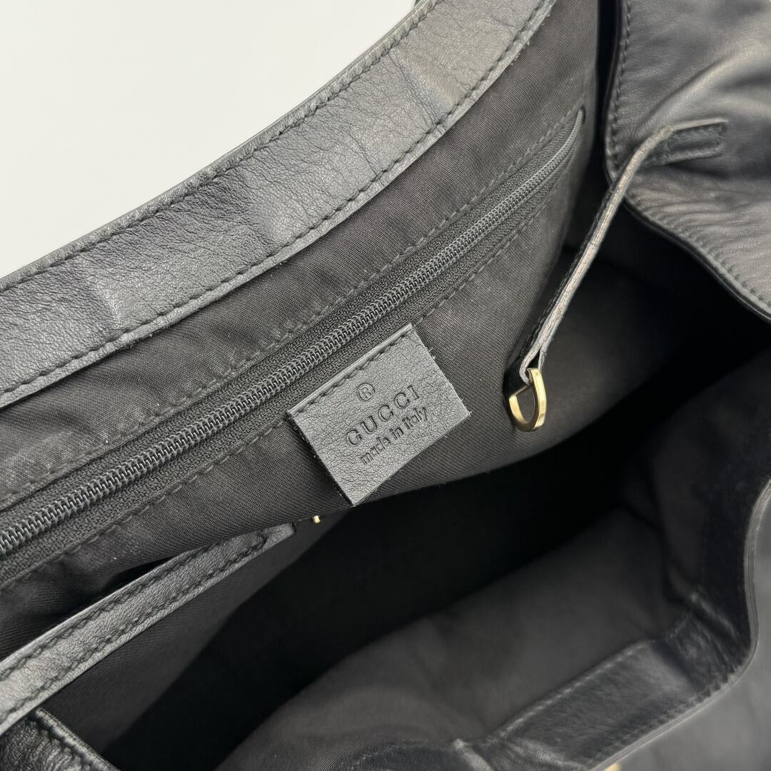 Gucci Abbey D-Ring Black Leather Tote Bag