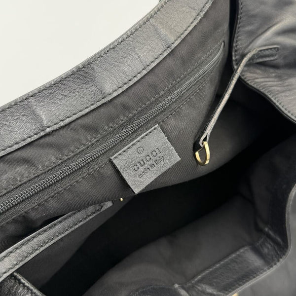 Gucci Abbey D-Ring Black Leather Tote Bag