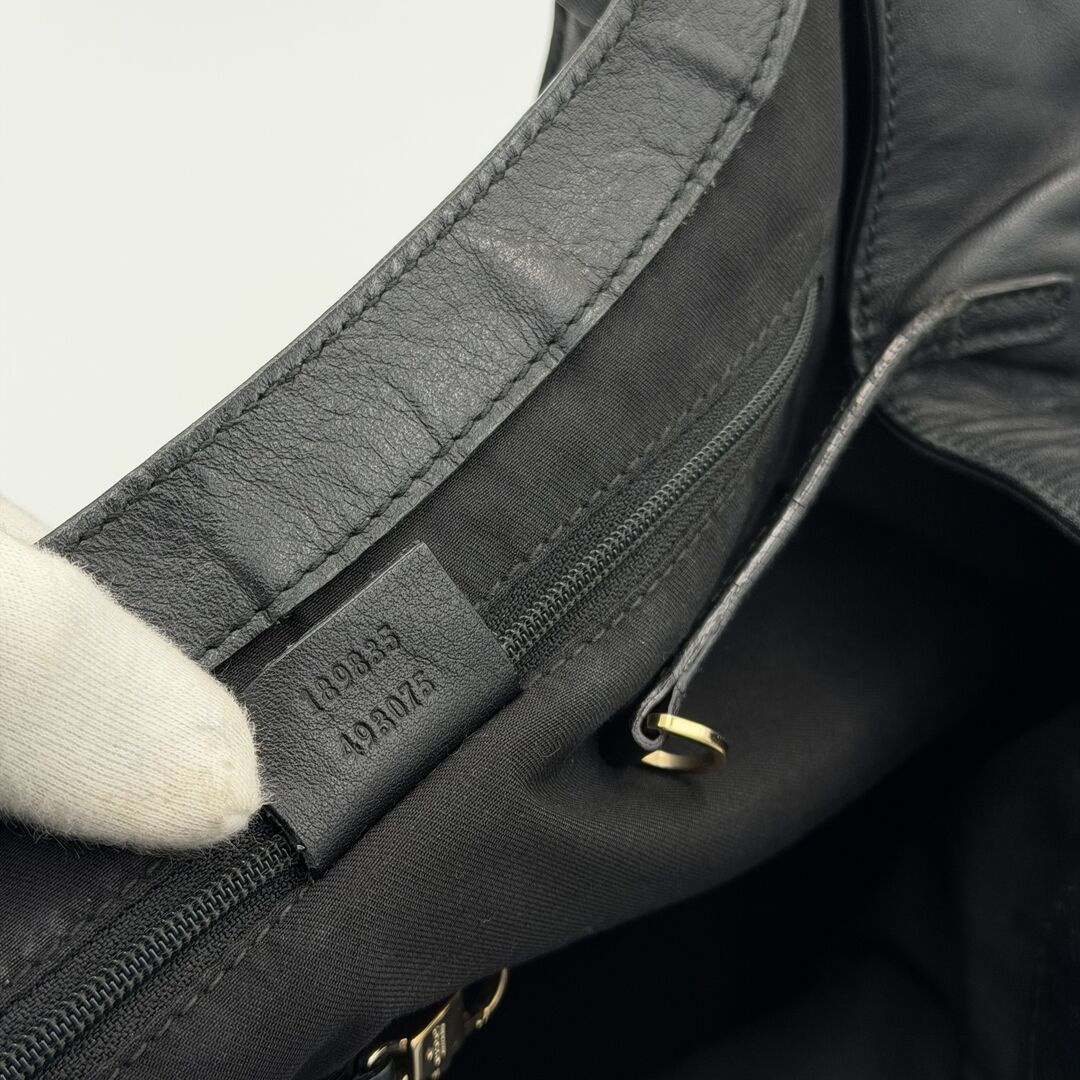 Gucci Abbey D-Ring Black Leather Tote Bag
