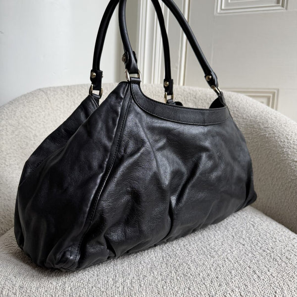 Gucci Abbey D-Ring Black Leather Tote Bag