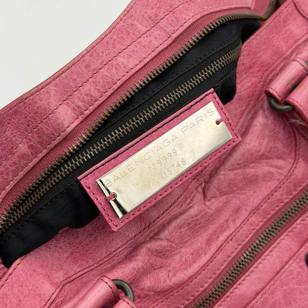 2010 Balenciaga The City Leather Pink Handbag