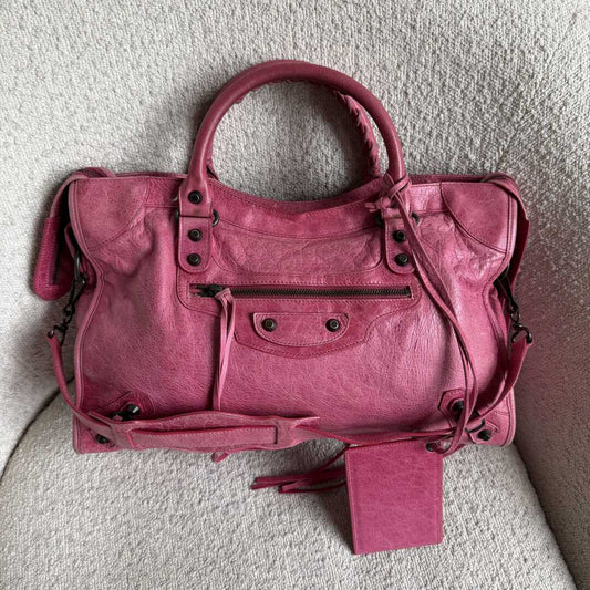 2010 Balenciaga The City Leather Pink Handbag