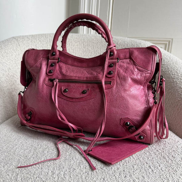 2010 Balenciaga The City Leather Pink Handbag