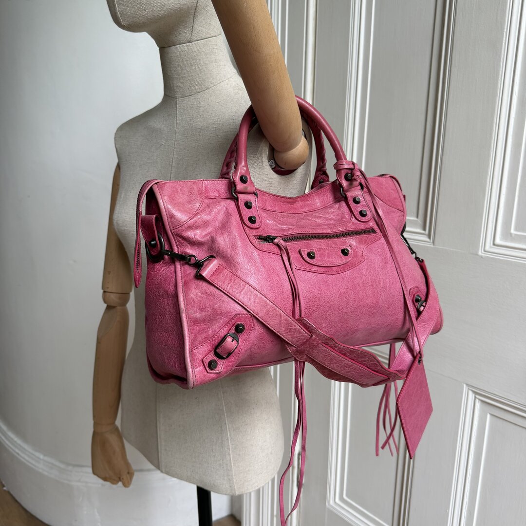 2010 Balenciaga The City Leather Pink Handbag