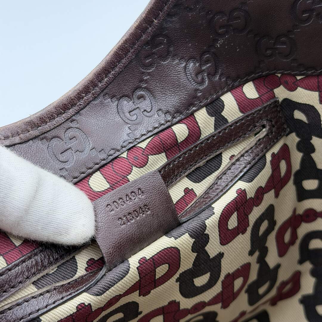 Gucci Guccissima Jackie Leather Brown Shoulder Bag