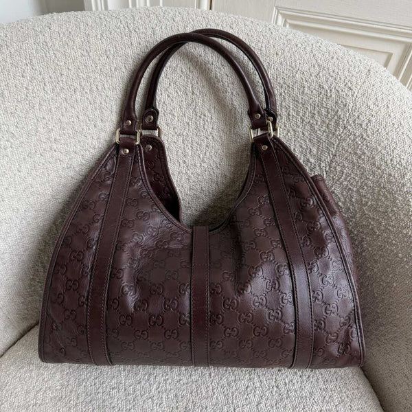 Gucci Guccissima Jackie Leather Brown Shoulder Bag