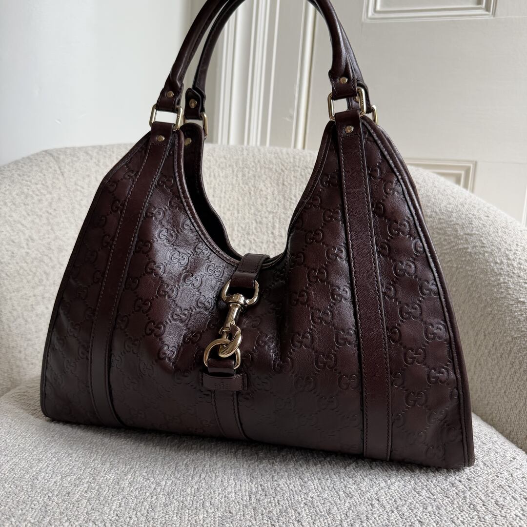 Gucci Guccissima Jackie Leather Brown Shoulder Bag