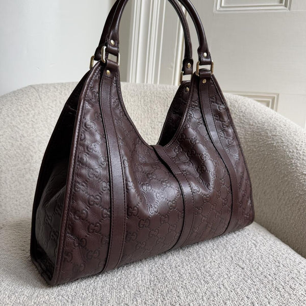 Gucci Guccissima Jackie Leather Brown Shoulder Bag