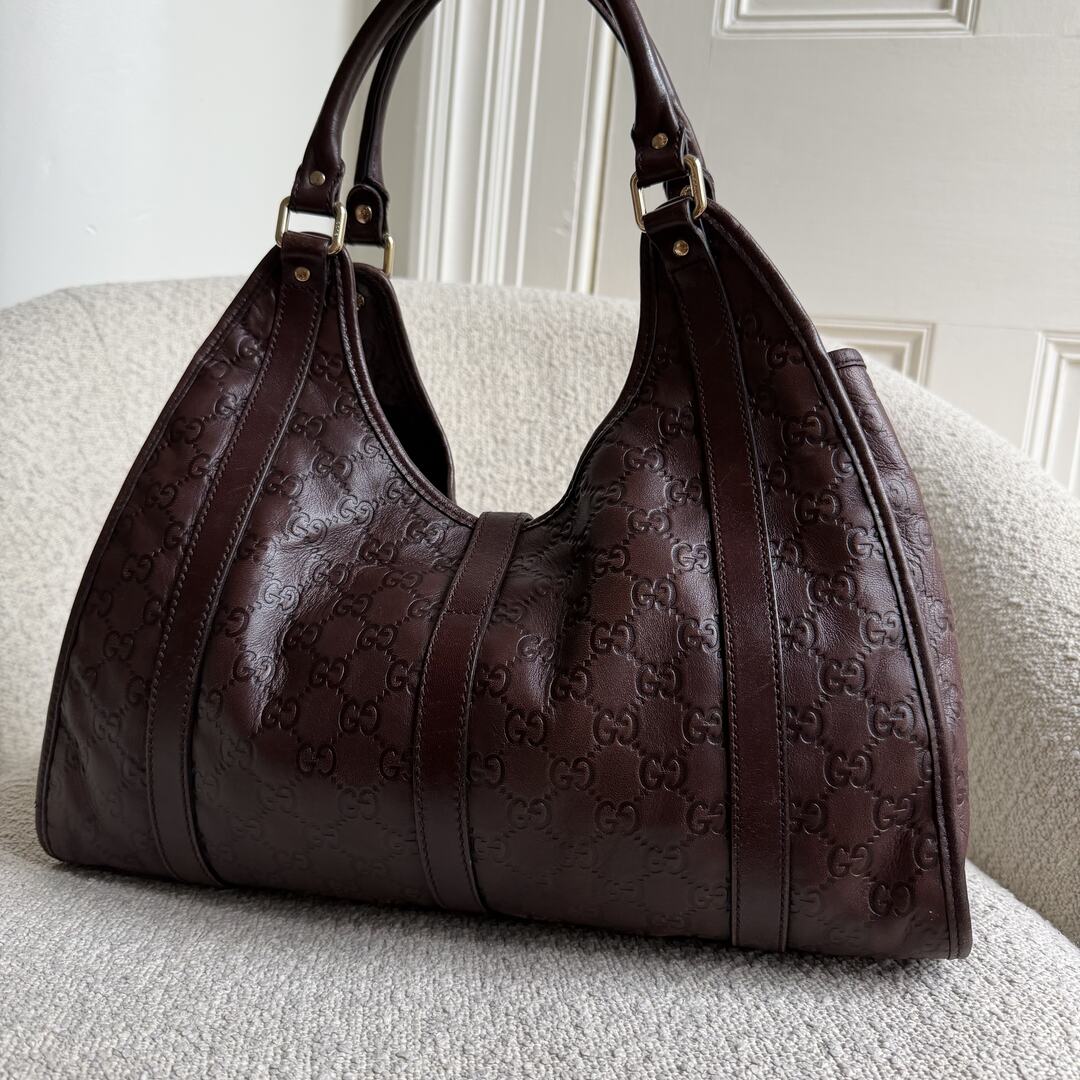 Gucci Guccissima Jackie Leather Brown Shoulder Bag