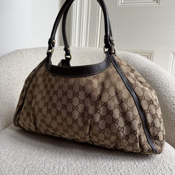Gucci GG Canvas Abbey D Ring Brown Tote Bag