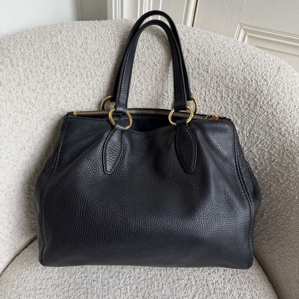 Miu Miu Vitello Leather Black Shoulder Bag