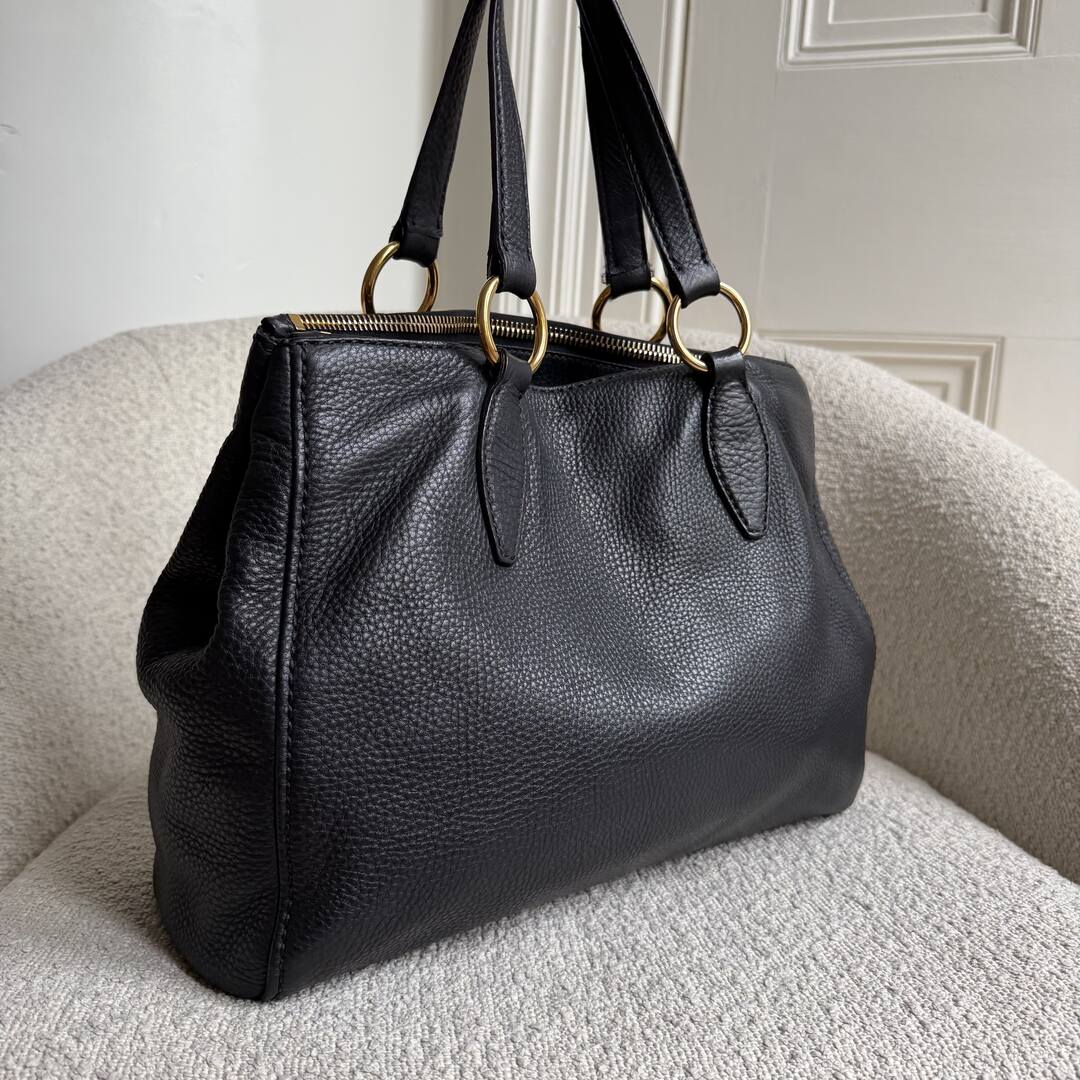 Miu Miu Vitello Leather Black Shoulder Bag