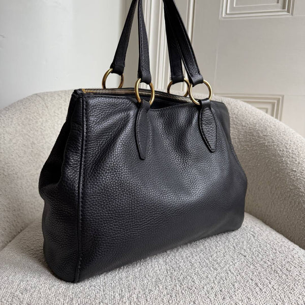 Miu Miu Vitello Leather Black Shoulder Bag