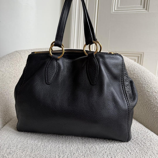 Miu Miu Vitello Leather Black Shoulder Bag