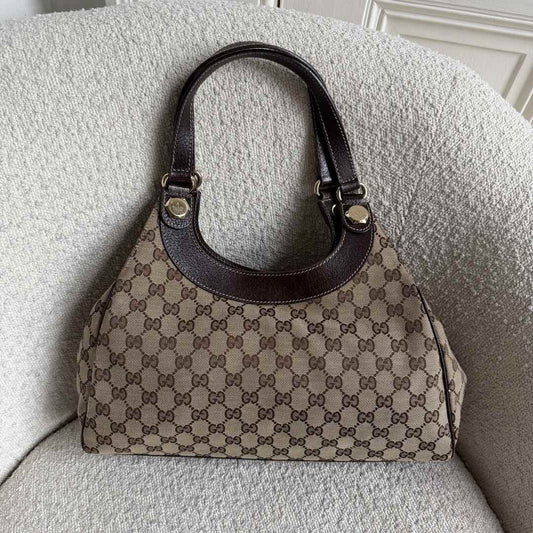 Gucci GG Monogram Canvas Brown Tote Bag