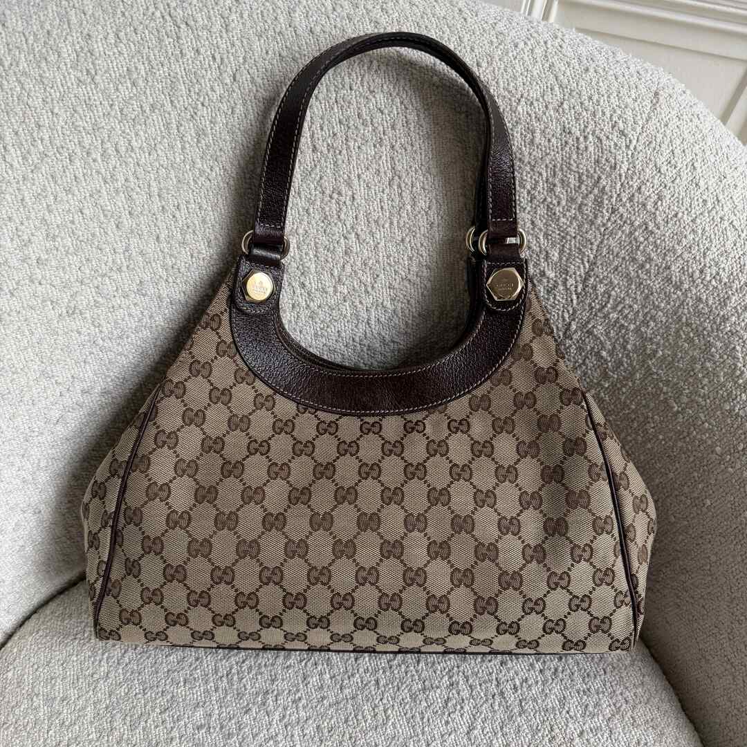 Gucci GG Monogram Canvas Brown Tote Bag