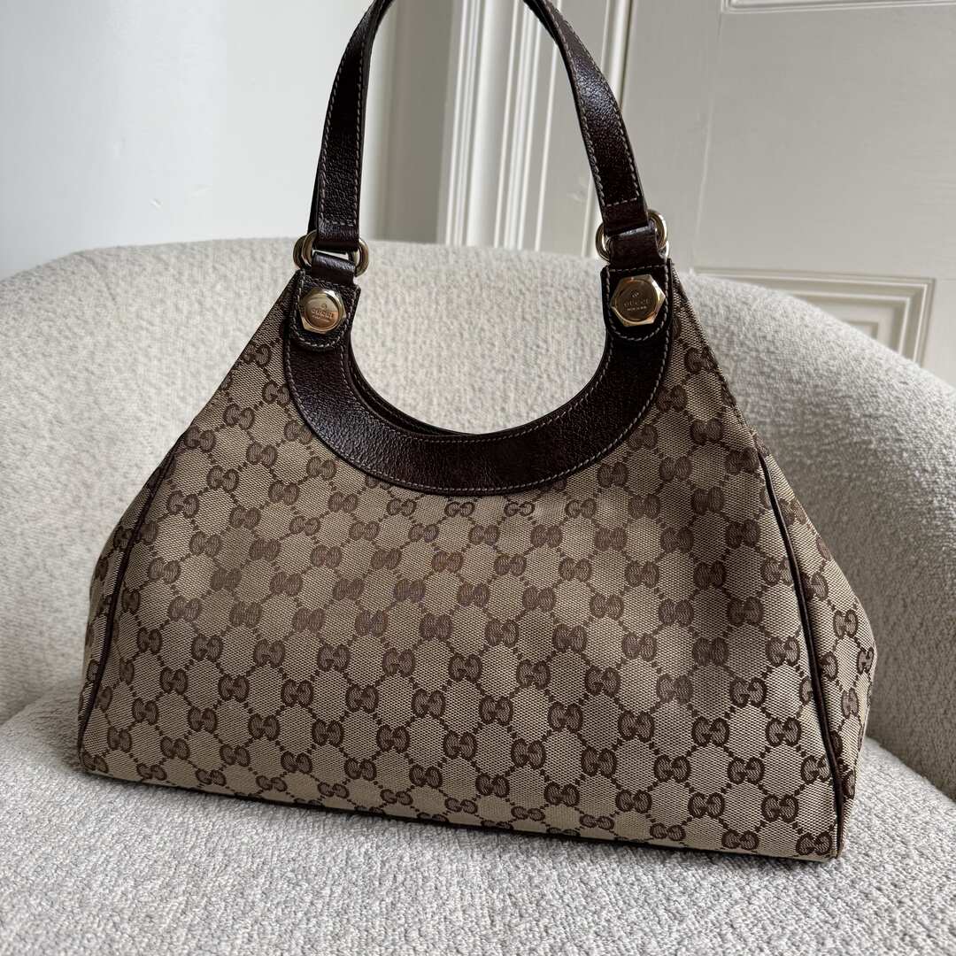 Gucci GG Monogram Canvas Brown Tote Bag