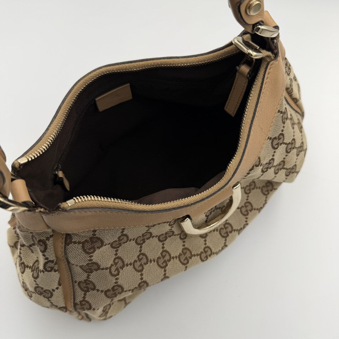 Gucci GG Canvas Abbey Caramel Brown Shoulder Bag
