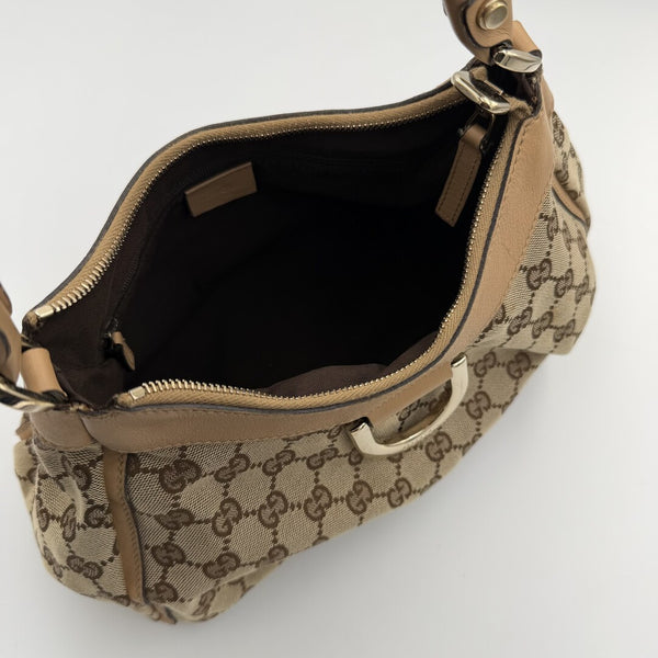 Gucci GG Canvas Abbey Caramel Brown Shoulder Bag