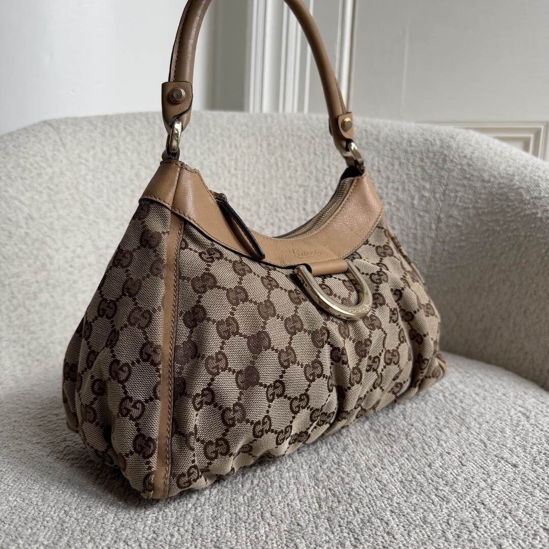 Gucci GG Canvas Abbey Caramel Brown Shoulder Bag