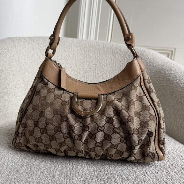 Gucci GG Canvas Abbey Caramel Brown Shoulder Bag