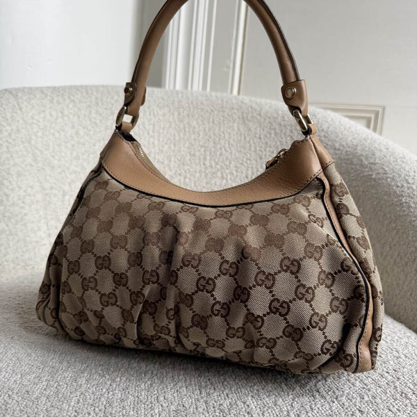 Gucci GG Canvas Abbey Caramel Brown Shoulder Bag