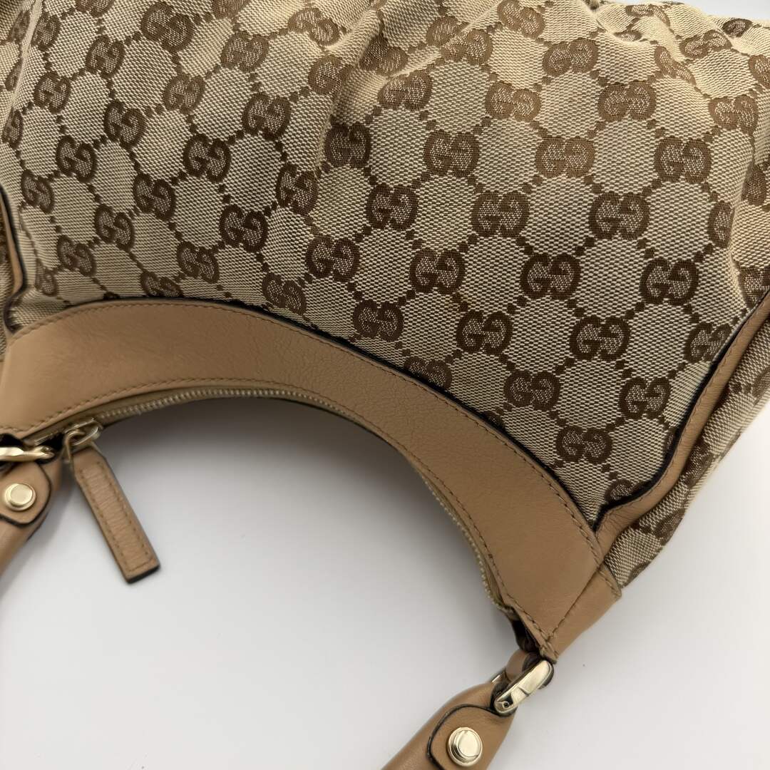Gucci GG Canvas Abbey Caramel Brown Shoulder Bag