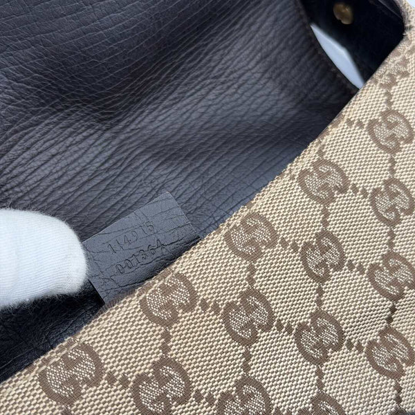 Gucci GG Canvas Horsebit Chain Brown Shoulder Bag