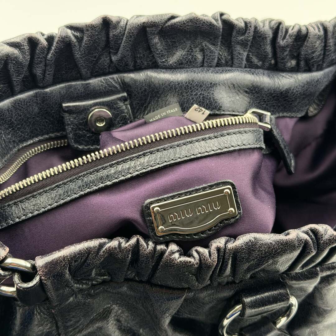 Miu Miu XL Vitello Leather Purple Handbag