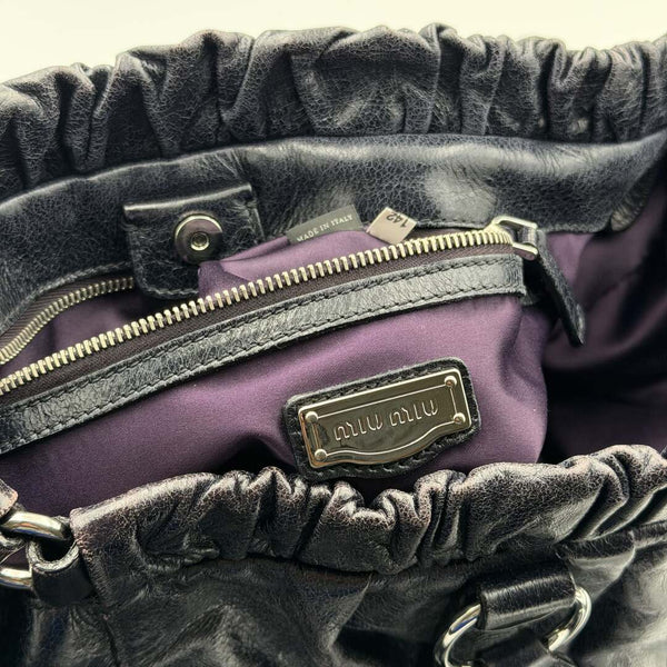 Miu Miu XL Vitello Leather Purple Handbag