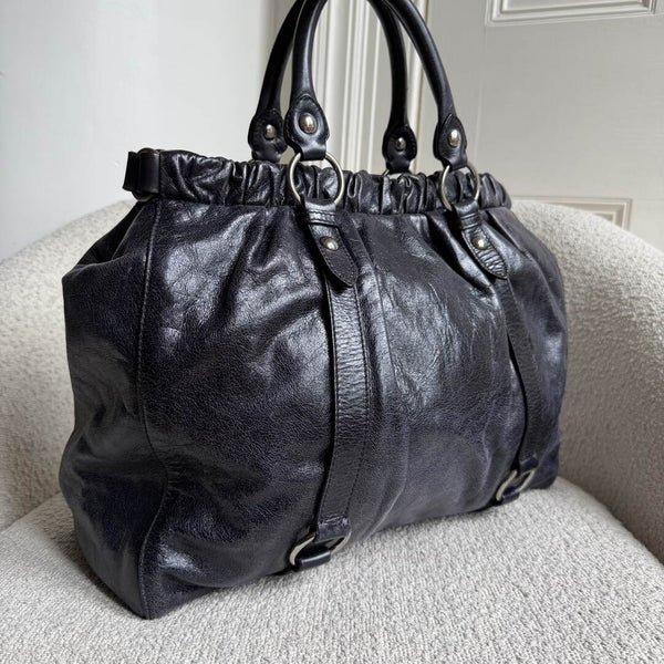 Miu Miu XL Vitello Leather Purple Handbag