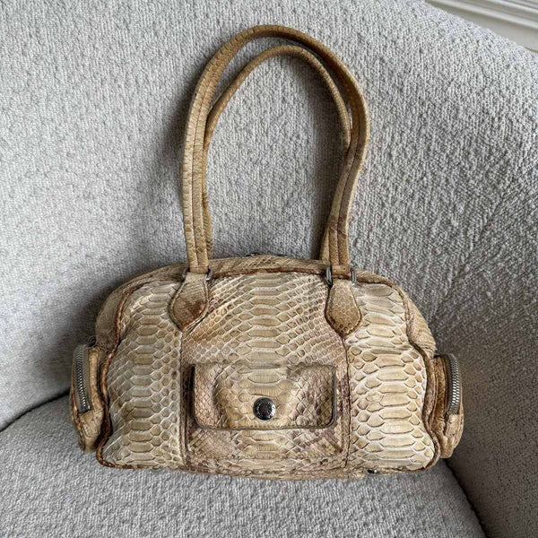 RARE Prada Python Bauletto Leather Shoulder Bag