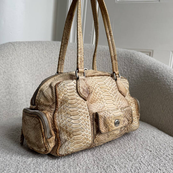 RARE Prada Python Bauletto Leather Shoulder Bag