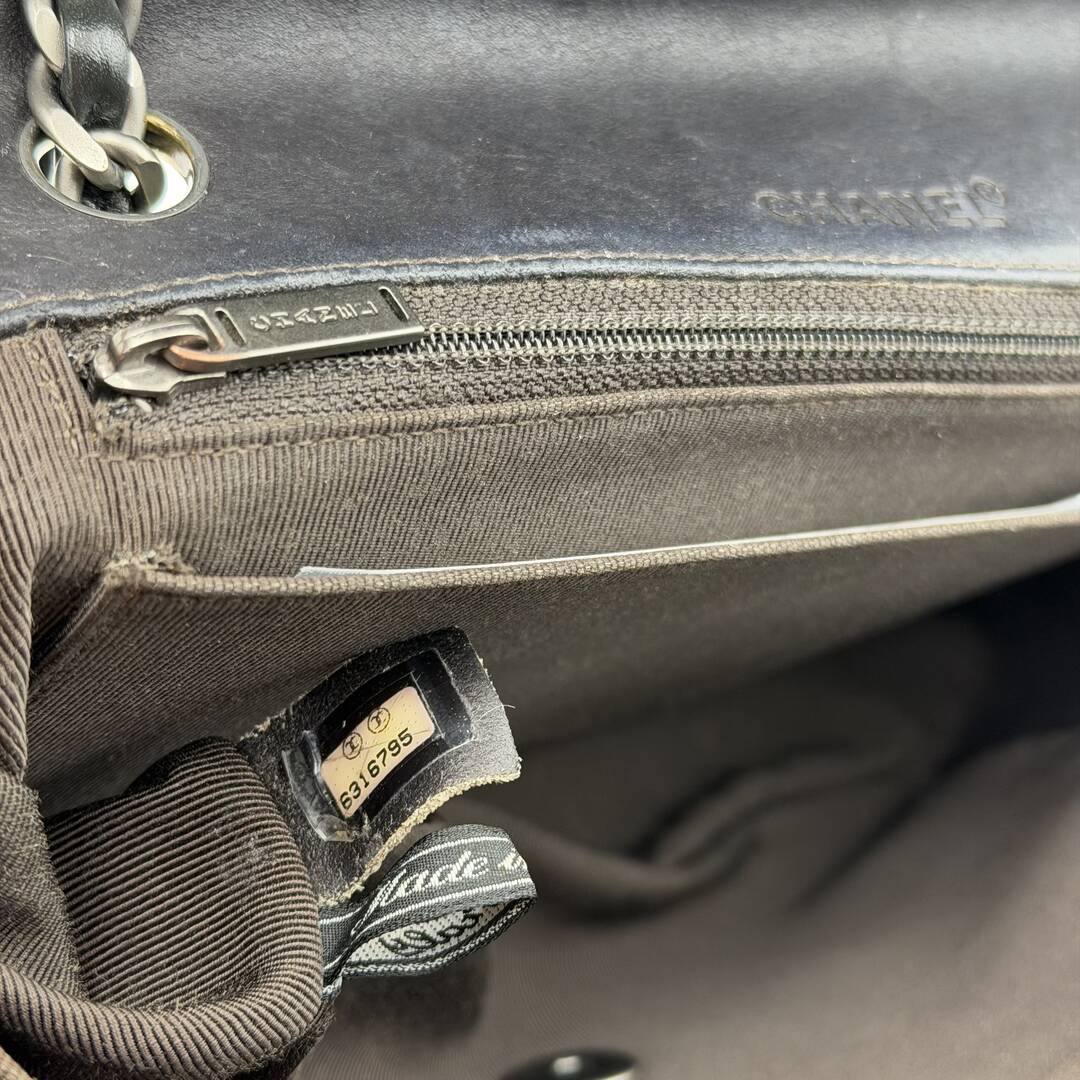 2000 Chanel Blue Denim Chocolate Bar Flap Shoulder Bag