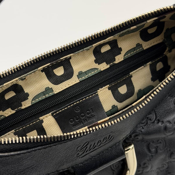Gucci Guccissima Abbey Leather Black Shoulder Bag