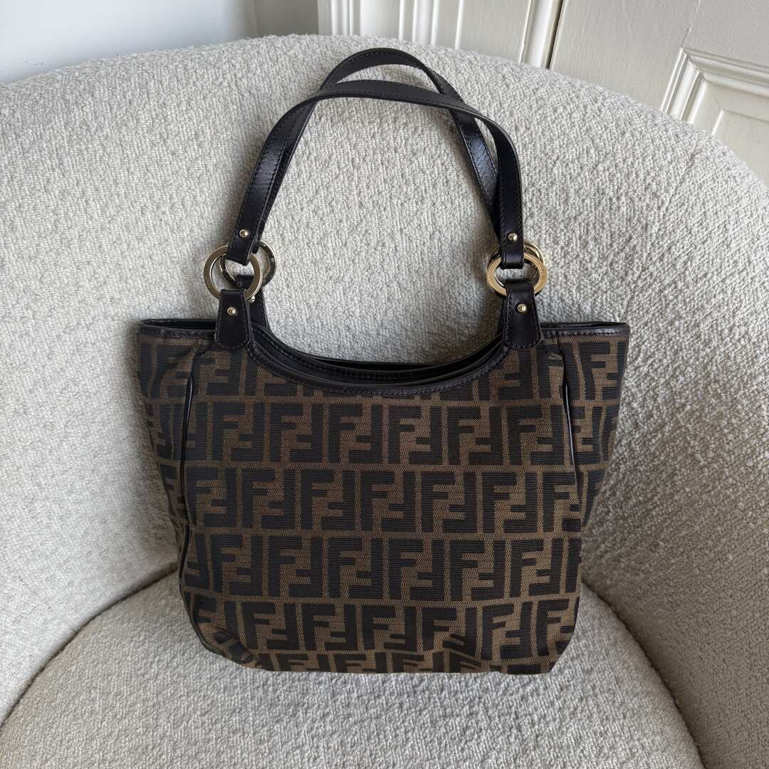Fendi Zucca Canvas Chef Brown Tote Bag