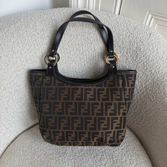 Fendi Zucca Canvas Chef Brown Tote Bag