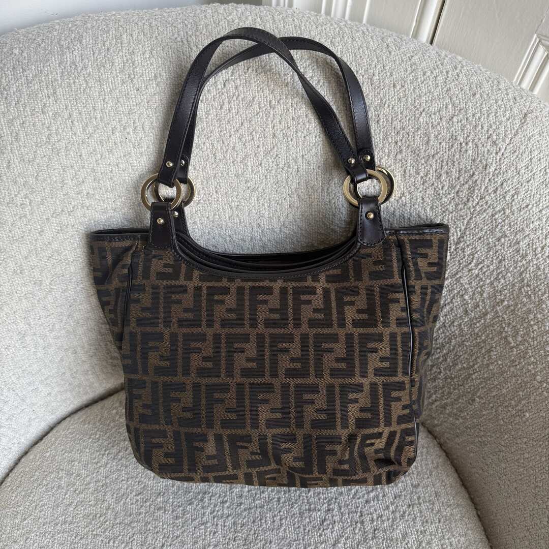 Fendi Zucca Canvas Chef Brown Tote Bag