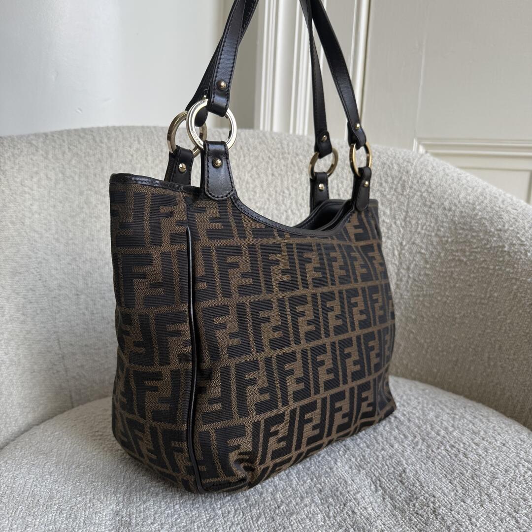 Fendi Zucca Canvas Chef Brown Tote Bag