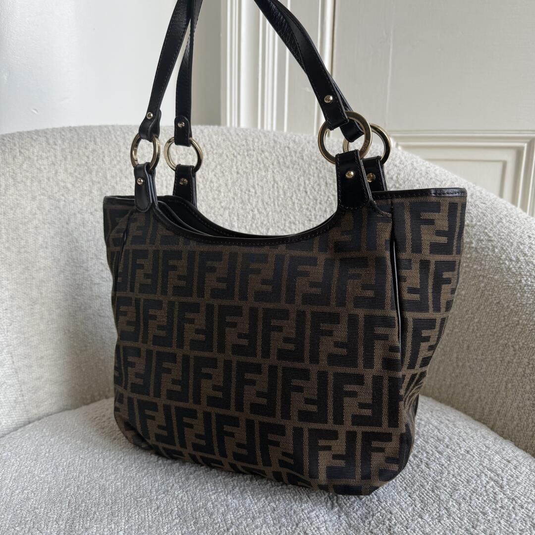 Fendi Zucca Canvas Chef Brown Tote Bag