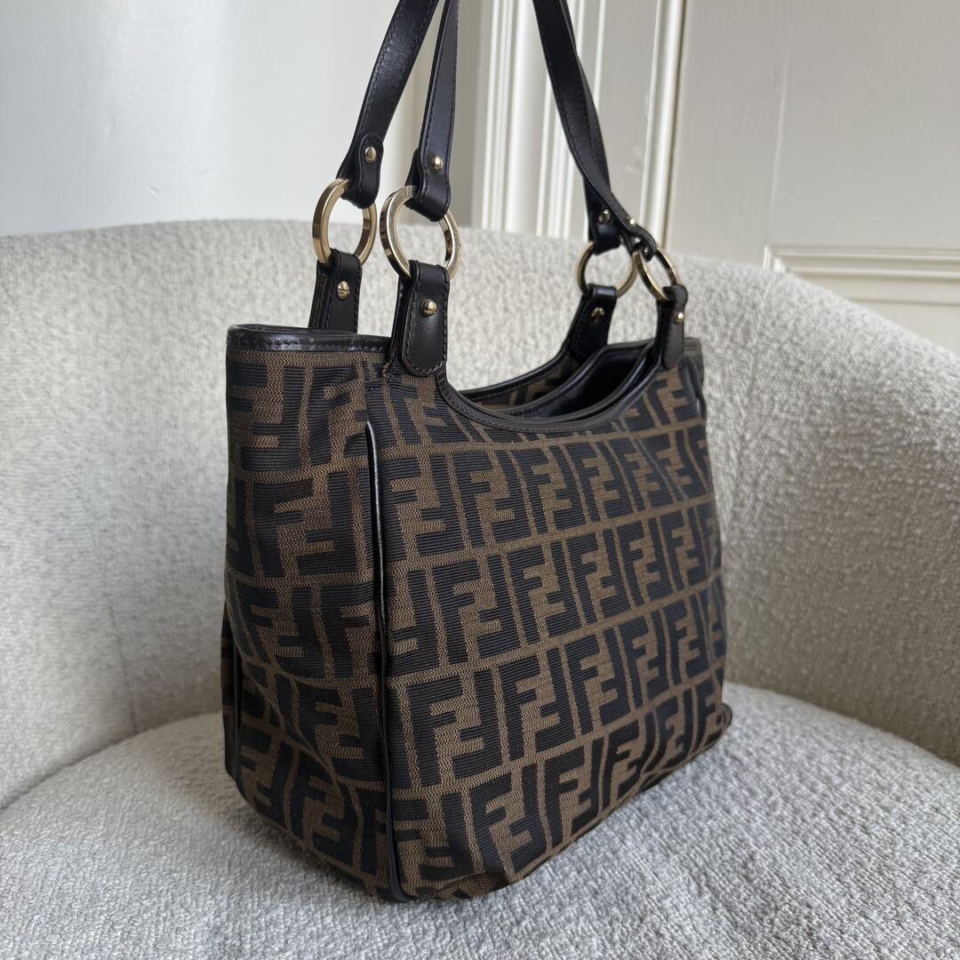 Fendi Zucca Canvas Chef Brown Tote Bag
