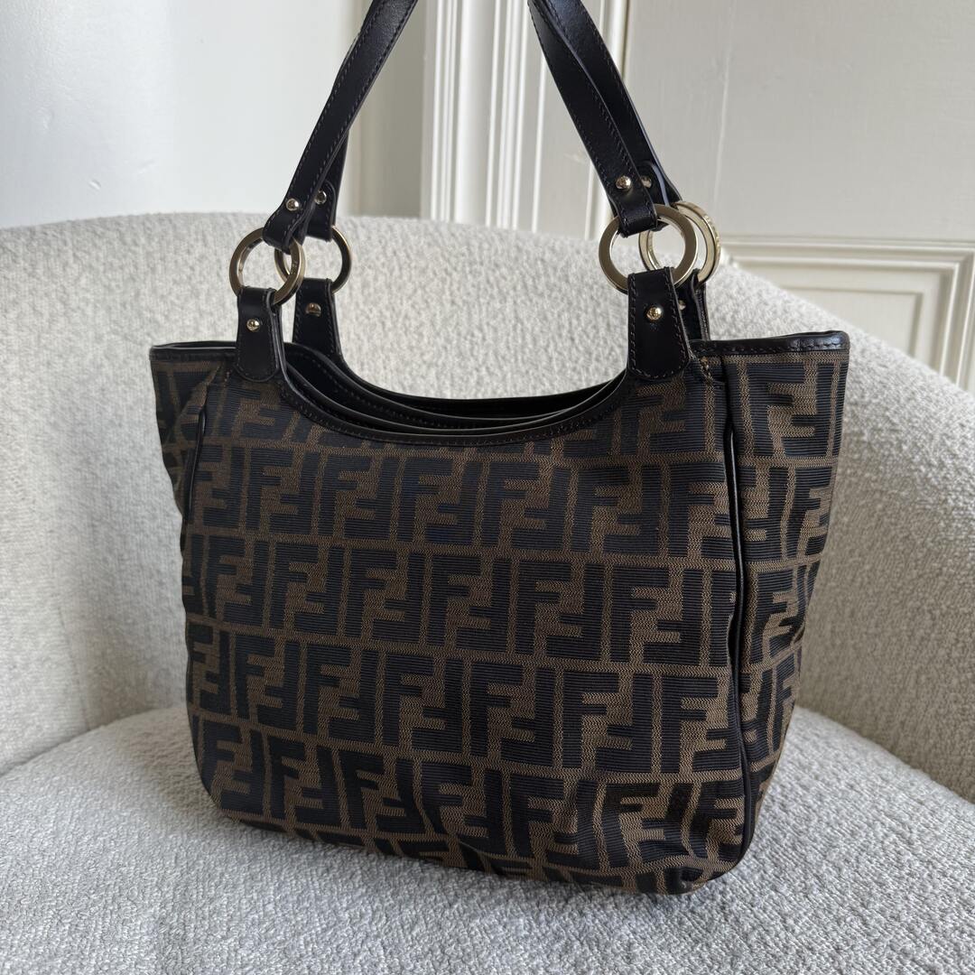 Fendi Zucca Canvas Chef Brown Tote Bag
