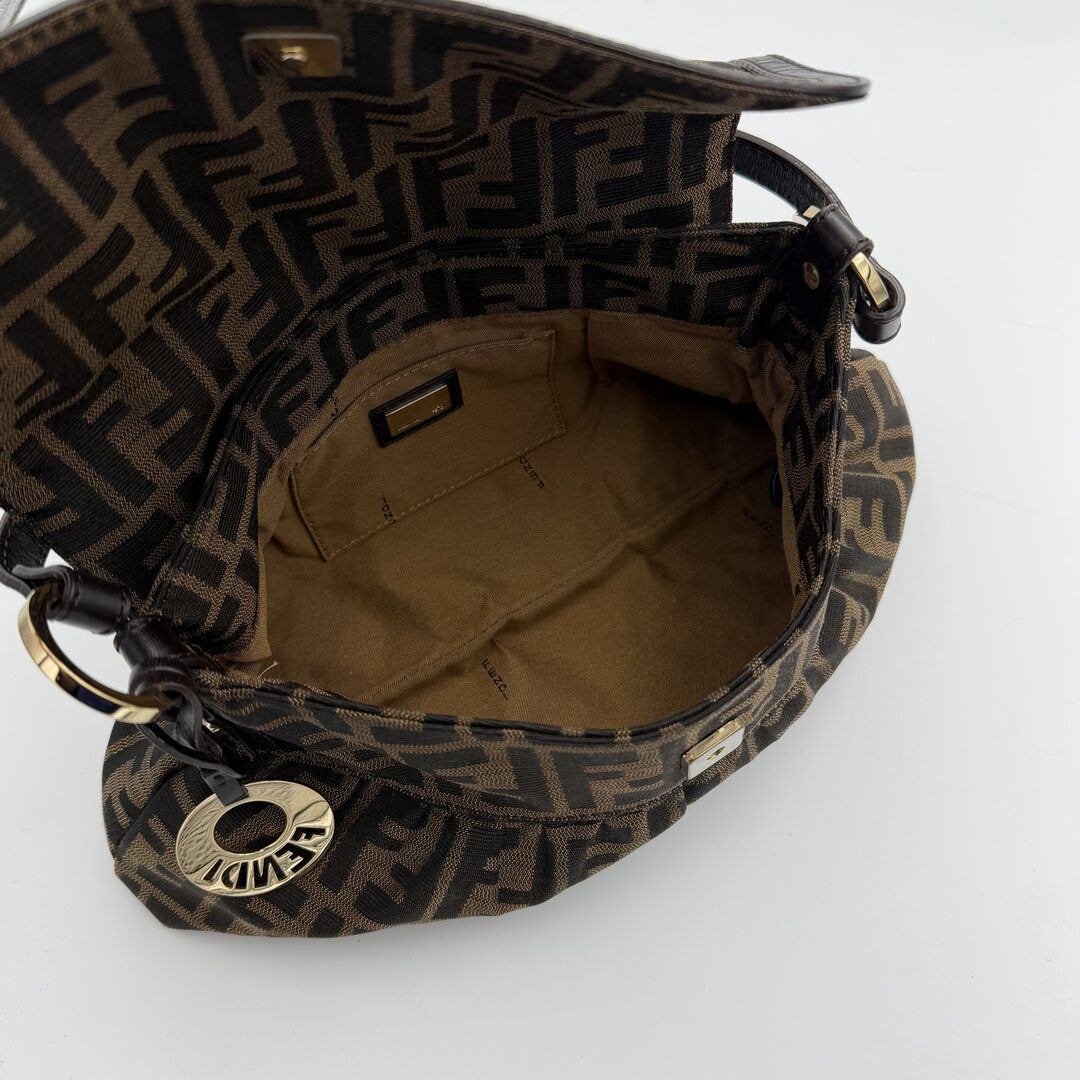 Fendi Zucca Chef Dark Brown Shoulder Bag