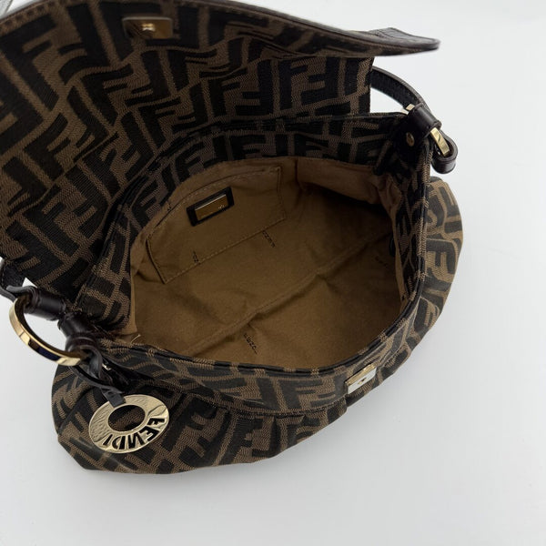 Fendi Zucca Chef Dark Brown Shoulder Bag