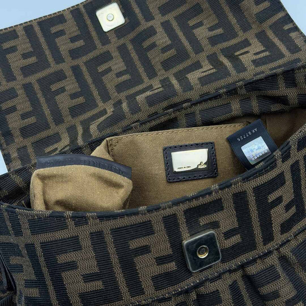 Fendi Zucca Chef Dark Brown Shoulder Bag