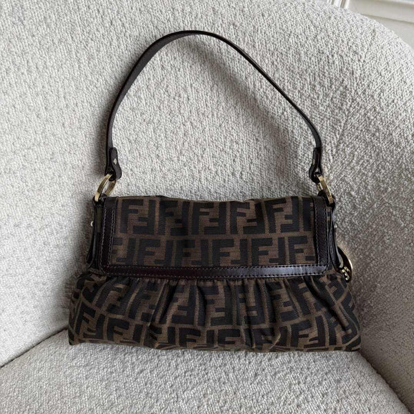Fendi Zucca Chef Dark Brown Shoulder Bag