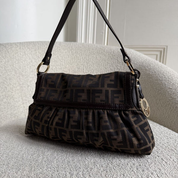 Fendi Zucca Chef Dark Brown Shoulder Bag